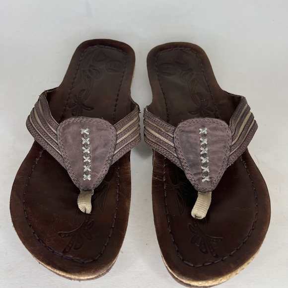 Merrell Lucca Espresso Women Brown Leather Thong sz 9 Womens Sandals Flip Flop - Picture 2 of 13